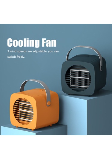 Samdoo Mavi 6" Taşınabilir Soğutucu Fan - 3 Hız Ayarı, Çift Havuz, Nemlendirici Ve Led Gece Lambası İle Sessiz Isıtma