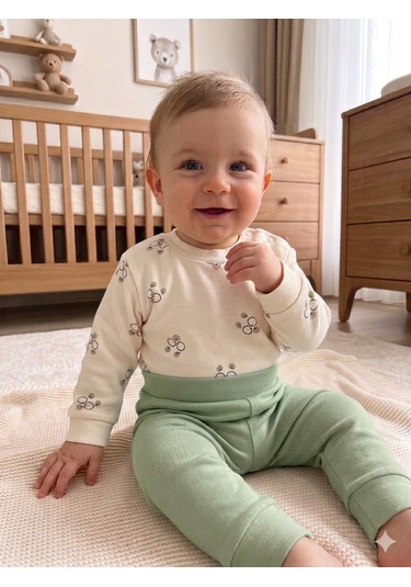 Ciccim Baby Pijama Takımı Bear Hugs Yeşil mint