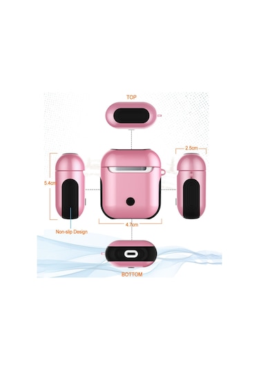 Vernikli Pc Bluetooth Kulaklık Kılıfı  Airpods Uyumlu 1/2 İçin Anti-kayıp Saklama Çantası Pembe