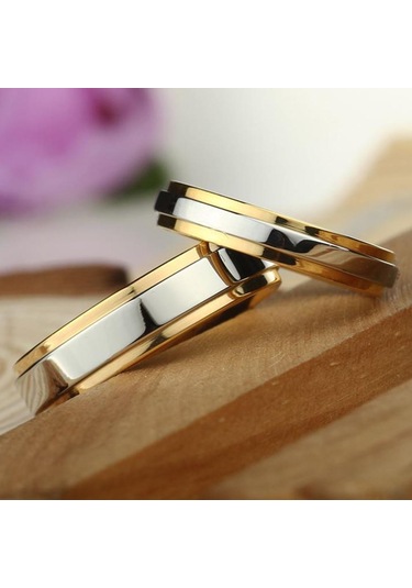 Moda Lover Çiftler Kadın Titanyum Çelik Nişan Alyans Band Takı, Cinsiyet: Erkek Çok Renkli