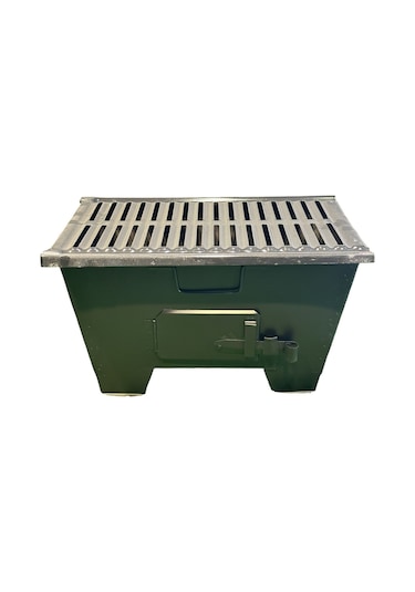 25x40 Katlanır Mangal Yağ Kanallı Mat Siyah Isıya Dayanıklı Boyal