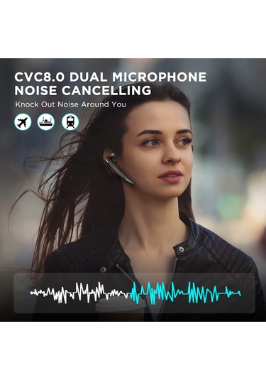 Konesam Sürücü İçin İki Mikrofonlu Gürültü Engelleme Bluetooth 5.1 Kulaklık - El İle Serbest Arama, 25 Saat Konuşma Süresi, Cvc8.0 Teknolojisi