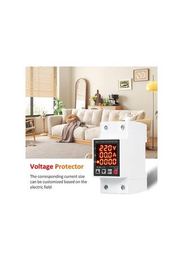 Trendooze Raylı Çok Fonksiyonlu 80-400v Voltaj Koruyucu, Beyaz