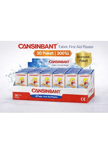 Cansinbant Bez Yarabandı 10 Lu 30 Paket 1,9 X 7,2 Cm Fabric First Aid Plaster