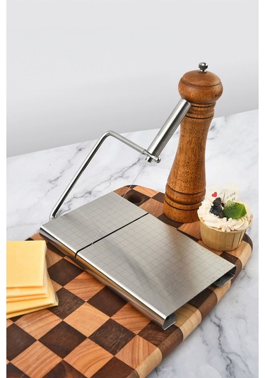 Komple Çelik 5 Yedek Bıçaklı Çok Amaçlı Peynir Salam Kek Pasta Dilimleyici Mt104 Gri