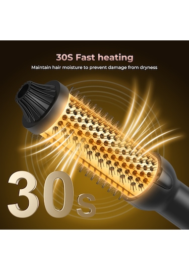 Yifomall Üçlü Fonksiyonlu Taşınabilir Saç Düzleştirici Ve Fırçası, Hızlı Isınma, 120 C-210 C Ayarlanabilir Sıcaklık