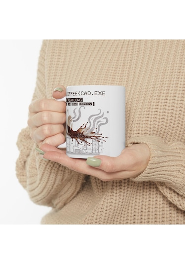 Mimarlar İçin Kupa Bardak Autocad Hatası Mimarlara Özel Sanatsal Ve Akıllıca Tasarım Hediyesi Beyaz