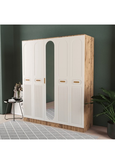 Pera 5 Kapaklı Eko Gardırop - Mdf Kapak Aytaşı