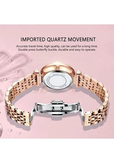 Novahub Yeşil Kadınlar İçin Lüks Kuvars Saat Bilezik, Su Geçirmez İsviçre Marka Bayanlar Saat Yeşil