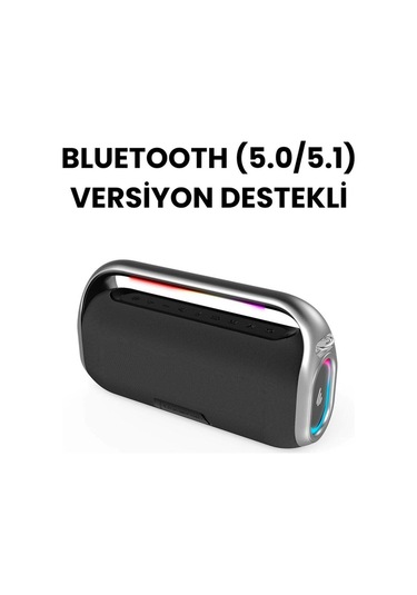 Rgb Işıklı Kablosuz Bluetooth Hoparlör 18.000 Mah Batarya, Çift Mikrofonlu Karaoke Speaker-126477