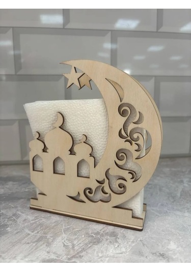 Masterskaa Derevannyh İzdelij Müslüman Masa Üstü Peçetelik Dekorasyon 390580097 Açık Renk Ahşap