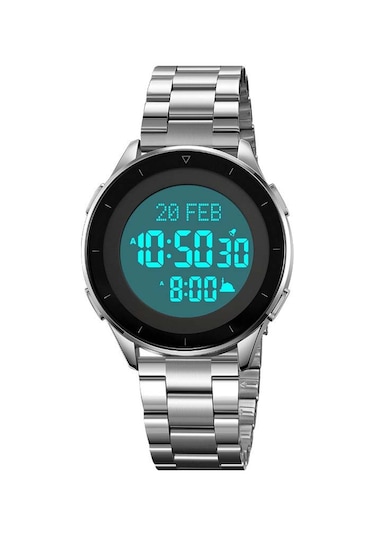 Skmeı 2300 Kıble Yönü Göstergesi Dijital Saat Işıklı Yer İşareti Fonksiyonu Elektronik Saat - Gümüş