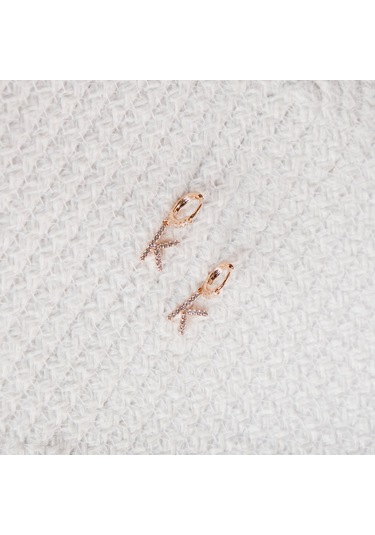 Kadın Kararmaz Çelik Lüks Küçük K Harf Küpe Altın