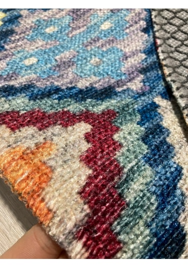 Tuğra Etnik Desenli Alt Kısmı Dokuma Kilim 160x230 Ebatlı