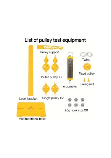 Willowhaven 1 Set Makara Takımı Fizik Deney Seti Mekanik Eğitim Ölçüm Aletleri Sarı Siyah