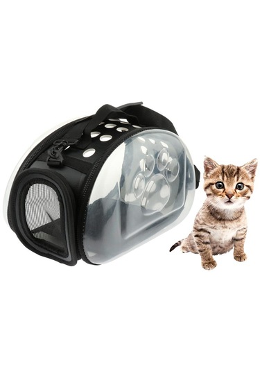Homyl Katlanabilir Şeffaf Yavru Köpek Kedi Taşıyıcı Açık