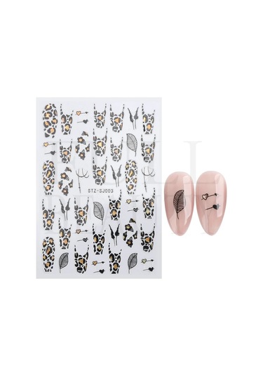 Yeşil Yapraklar Mantar 3d Yapıştırıcı Tırnak Çıkartmaları Şeytan Göz Dondurma Nail Art Kaydırıcılar Rüya Catcher Kaktüs Bahar Folyolar Ppeb171 Siyah Gri
