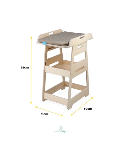 Bebek Alt Değiştirme Kulesi Baby Changing Tower Natural