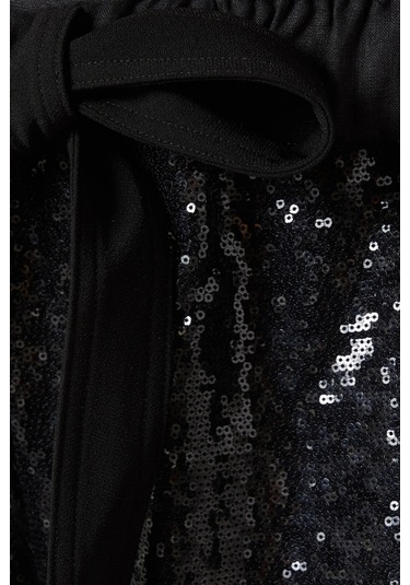 16arlington Ima Sequin - Embellished Pants, Lüks Payetli Şık Tasarım Pantolon Siyah