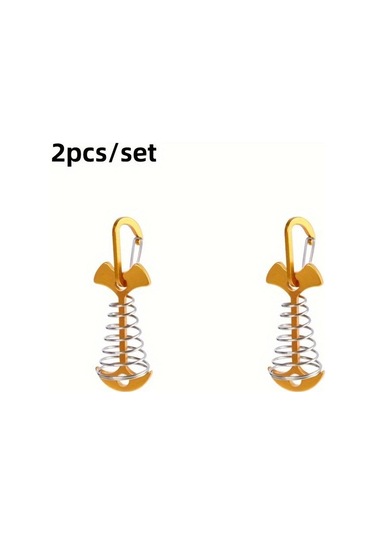 2 Adet Yay Balıksırtı Tırnak Uzatma Kamp Çadırı Tarp Rüzgara Dayanıklı Sabitleme Sistemi Tahta Güverte Şemsiye Tarzı Çadır Kazıkları Altın