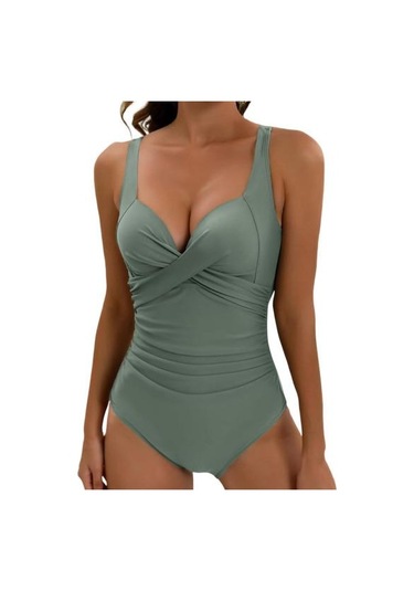 Kadın Monokini V Yaka Askılı Kolsuz Tek Parça Mayo Ayarlanabilir Askılı Sırtı Açık Yüksek Bel Mayo Açık Yeşil Kadın Monokini V Yaka Askılı Kolsuz Tek Parça Mayo Ayarlanabilir Askılı Sırtı Açık Yüksek Bel Mayo Açık Yeşil