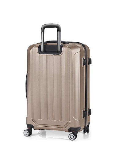 Polo&sky Spring Model Gold Renk Orta Boy Valiz Bavul Kahverengi