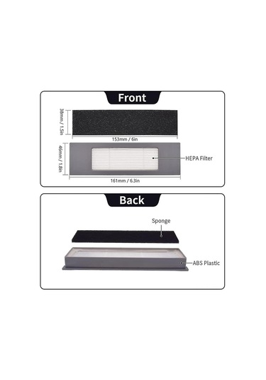 Fosenze Ecovacs Deebot T8/t9/ozmo 920/950/n8 Serisi İçin 6'lı Filtre Seti + Temizlik Fırçası - Dayanıklı Plastiği, Kolay Değiştirme, Temizlik Performansını Artırır Çok Renkli