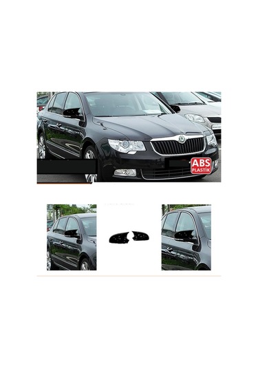 Skoda SuperB B6 Batman Yarasa Ayna Kapağı Piano Black / 2008-2015