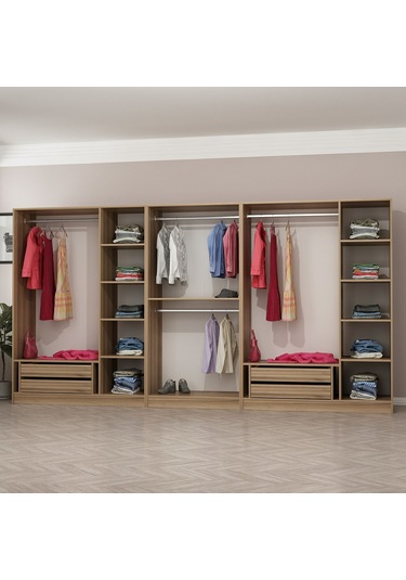 Minar Kale 8 Kapaklı 4 Ç Dolap Dore 210cm Ceviz