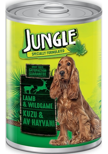 Jungle Kuzu Etli & Av Hayvanlı Konserve Yetişkin Köpek Maması 415 G
