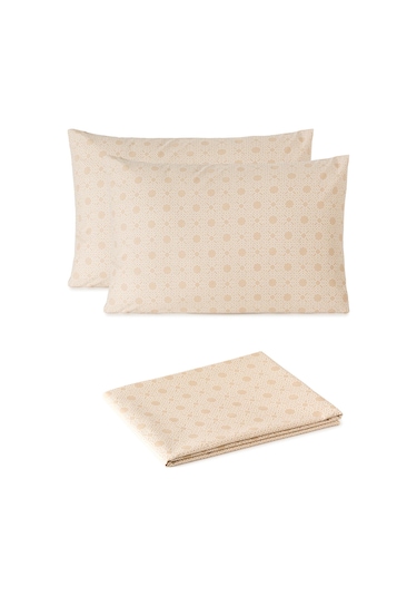Mix & Match Noelle %100 Pamuk Çift Kişilik Çarşaf Seti Bej