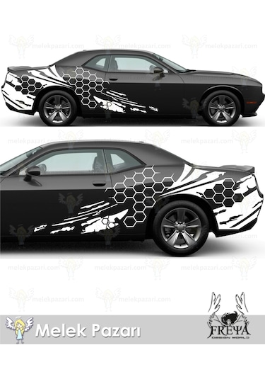 300X90-Petek Yan Gövde Oto Sticker, Petek Araba Stickerı