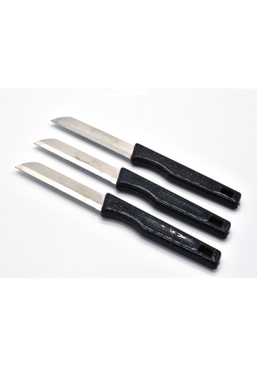 Solingen Siyah Simli Meyve Bıçağı 3'lü Set Siyah