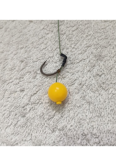 5 Adet Yüzen Özellikli 14 Mm Sarı Boncuk'lu Sazan Rig Takımı