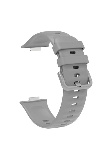 Ekılıf - Huawei Watch Fit 3 Uyumlu - Kordon Band Serisi Klasik Kordon Silikon Strap Kayış - Gri