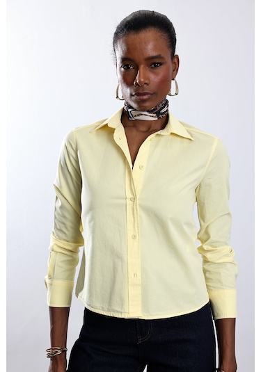 5in1Canpolat Sarı Slim Fit Gömlek 17449 Sarı