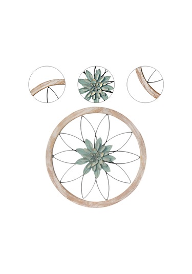 Suntek Çiçek Metal Duvar Sanatı Dekoru Asma Dekorasyonu Yeşil