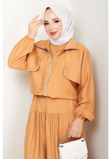 Milda Ceket Elbise İkili Takım 1579 - Vizon Vizon