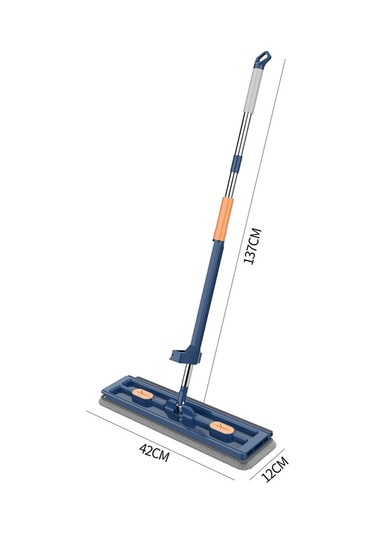 Sones 42cm Eller Serbest Ev Düz Paspas Mutfak Temizleme Tembel Zemin Temizleyici, Stil: Mavi+6 Mendil