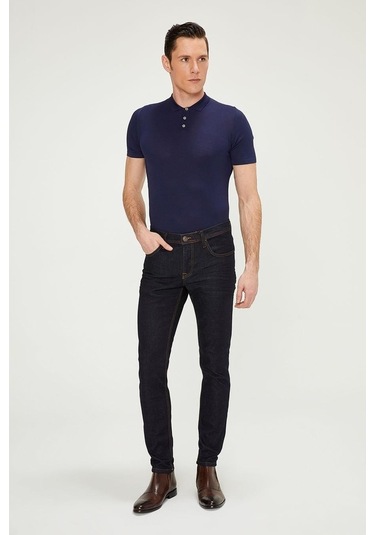 Düz Renk Erkek Kot Pantolon Mavi