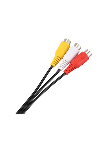 3,5 Mm Erkek Fiş 3 Rca Dişi Konnektör Ses Video Av Kablosu 22 Cm