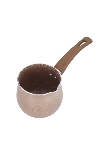 Xiyyadms 10cm Gıda Kalitesi Alüminyum Alloy Kahve Potu - Anti-yanık Tek Saplı, Kaynamaz Kaplama, Süt/çikolata/şurup Isıtma, Ev/restoran Kullanıma Uygun Kahverengi