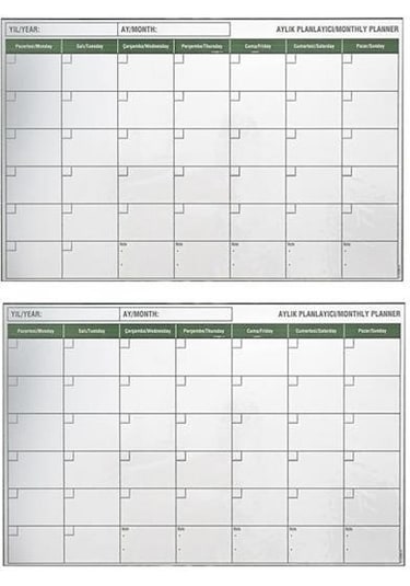 Büro Ev Ofis İçin 85x56cm Manyetik Yapışır Yazılır Aylık Takvim Plan Duvar Stickerı Diğer