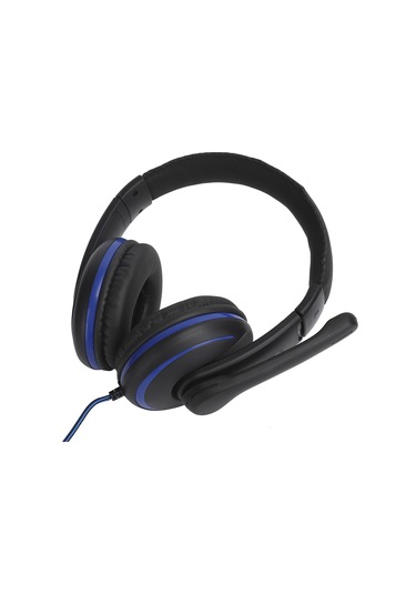 3,5 Mm Kablolu Oyun Kulaklığı, Ps4, Dizüstü Bilgisayar Ve Cep Telefonu İçin Mikrofonlu Oyun Kulaklığı Siyah Mavi