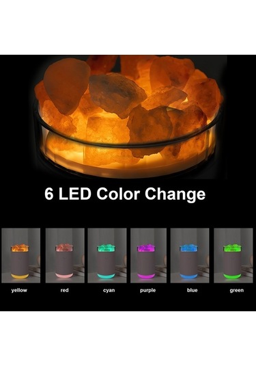 Novahub 260ml Renkli Usb Nemlendirici & Tuz Lambası - 8 Saat Çalışma, Mavi Led, Beyaz/pembe