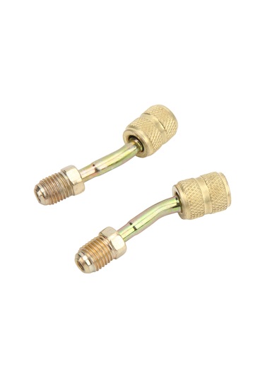 Hombey R410a Klima Adaptörü, Metal 1/4" İle 5/16" Dönüştürücü Bağlantı, Soğutma Sistemleri İçin Fluor Kaçaklarını Önleyen Şarj Portu Aparatı 2 Adet