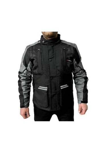 Venom Tourex 4 Mevsim Motosiklet Montu Gri - Siyah