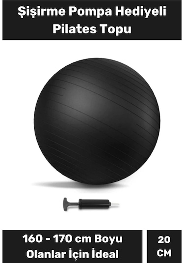 Mini Gymball 20cm Mavi Pilates Denge Egzersiz Topu Profesyonel Seri Şişirme Pompa