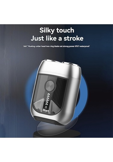 Ulzyvf Tıraş Şarj Manyetik Makinesi Gümüş Elektrikli Edilebilir Çift Başlı Be
