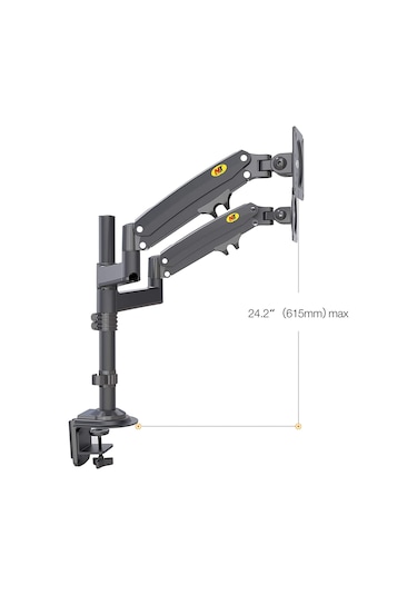 North Bayou NB H180 Amortisörlü Çift Kol Monitör Standı